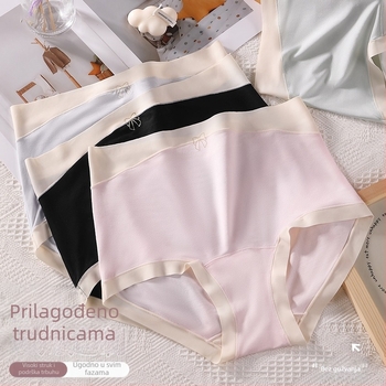 Trudničke pamučne bokserice s visokim strukom, podrška trbuhu i podizanje guze, pletene, 90-95% pamuka