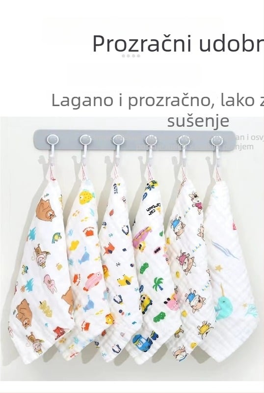 Set od 5 pamukovnih maramicа s mehurastom nitom za intimnu njegu, 100% pamuk, upijanje 11–15 s, mekane za bebe
