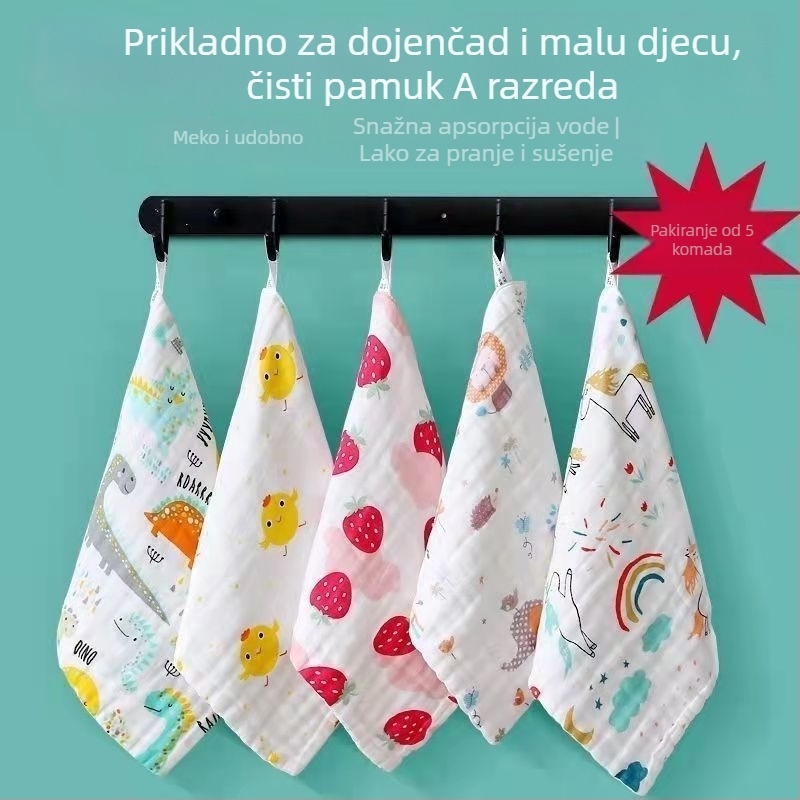 Set od 5 pamukovnih maramicа s mehurastom nitom za intimnu njegu, 100% pamuk, upijanje 11–15 s, mekane za bebe