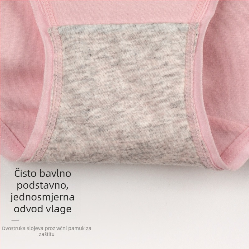Ženske pamučne gaćice srednjeg porasta, 100% pamuk u području prepona, jednofarbne, pogodne za sve sezone