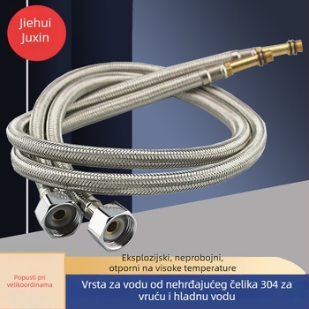 Vodni dovod od nehrđajućeg čelika s opletenjem, otpornost na eksplozije, spoj s jednim krajem, 304 SS, 1,6 MPa, 0–100°C