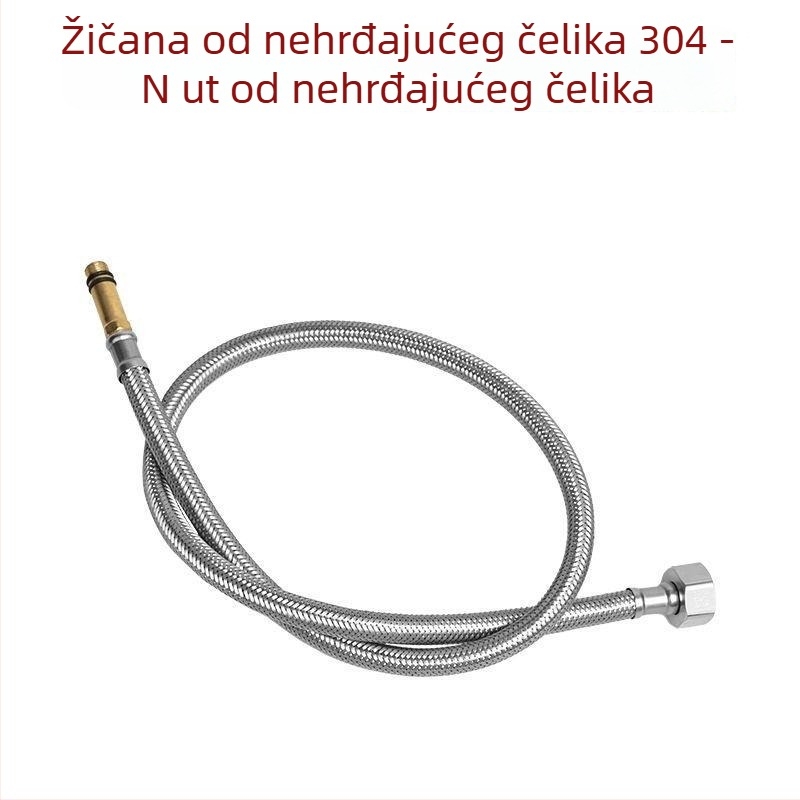 Vodni dovod od nehrđajućeg čelika s opletenjem, otpornost na eksplozije, spoj s jednim krajem, 304 SS, 1,6 MPa, 0–100°C