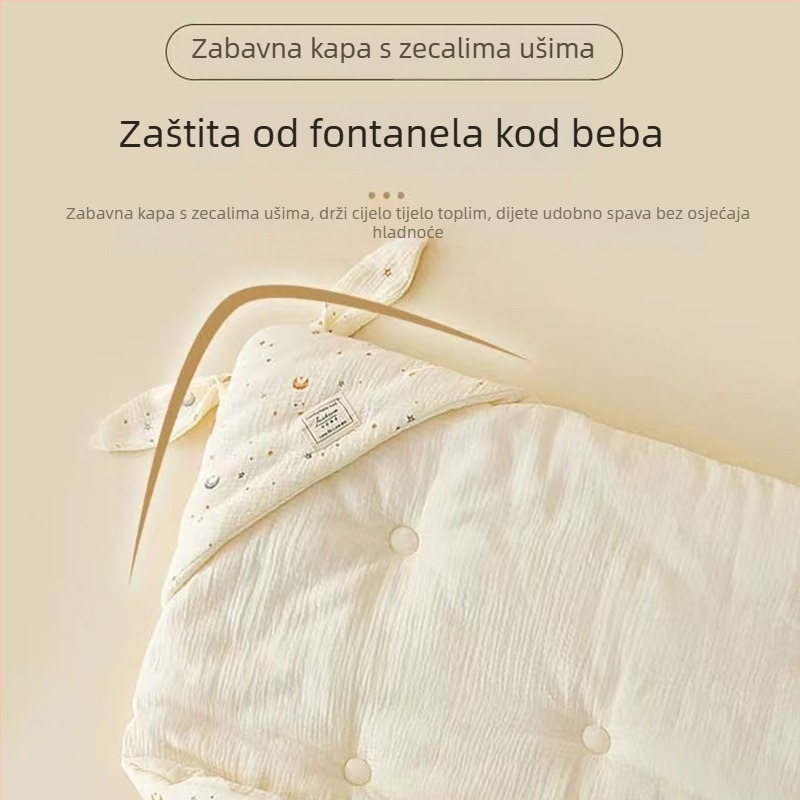 Dječje ćebe od čistog pamuka za novorođenčad — punjenje kemijska vlakna, uzorak crtić, sigurnosna klasa A, pogodno za sve sezone