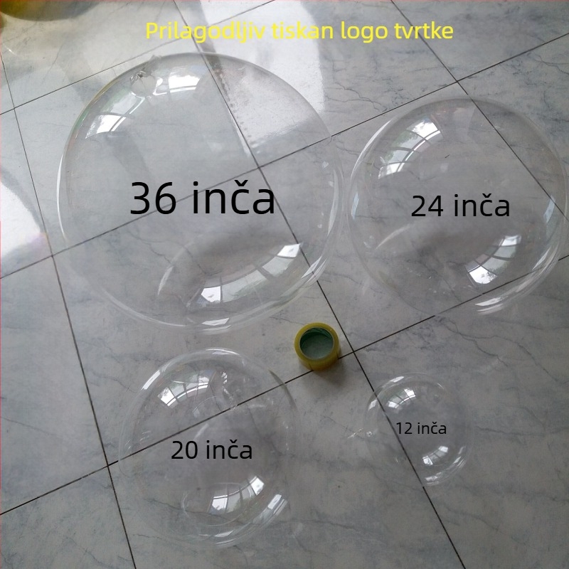 Tingren Bobo set balona – PVC, valoviti baloni, okrugli oblik, ispisano logo, dekor s cvijećem