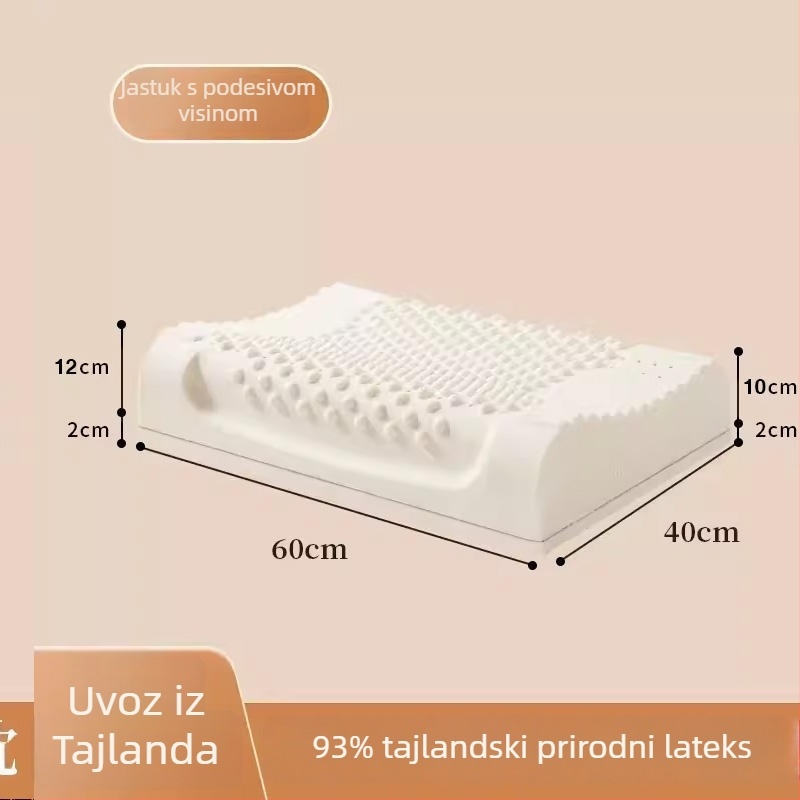 Jastuk od prirodnog lateksa s valovitim oblikom, sadržaj lateksa ≥90%, navlaka od poliestera, marka Half dark moon