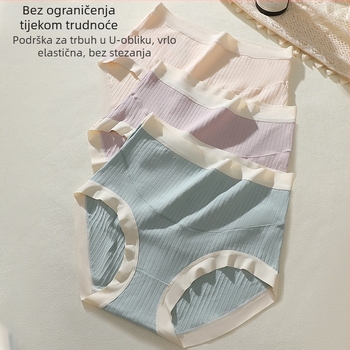Trudničke gaćice od pamuka, visokim strukom, antibakterijske, s produženim gussetom, prozračna podrška trbuha