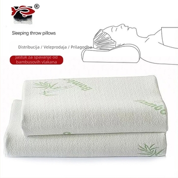 Jastuk od memorijske pjene za odrasle – pravokutni jastuk za potporu vrata s bambusovim vlaknima i valovitim dizajnom, sporo povratak, prilagodljiva obrada