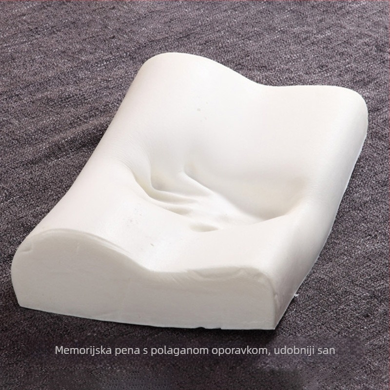Jastuk od memorijske pjene za odrasle – pravokutni jastuk za potporu vrata s bambusovim vlaknima i valovitim dizajnom, sporo povratak, prilagodljiva obrada