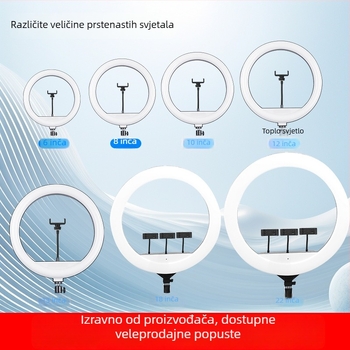 LED prstenasta rasvjeta za prijenos uživo i fotografiranje, 3 boje temperature, 10–50W, 220V, Prilagodljiva obrada