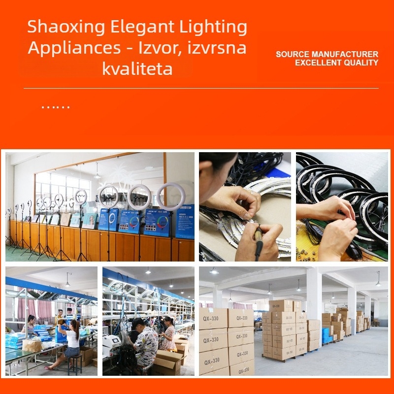 LED prstenasta rasvjeta za prijenos uživo i fotografiranje, 3 boje temperature, 10–50W, 220V, Prilagodljiva obrada
