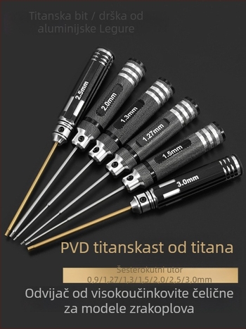 Set šestouglatih odvijača za model zrakoplova 1.27/1.3/1.5/2.5 mm, 6‑ugao
