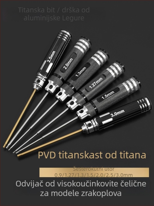 Set šestouglatih odvijača za model zrakoplova 1.27/1.3/1.5/2.5 mm, 6‑ugao