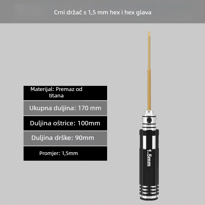 Set šestouglatih odvijača za model zrakoplova 1.27/1.3/1.5/2.5 mm, 6‑ugao