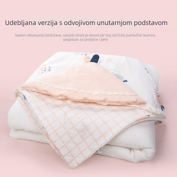 Deka za grljenje za novorođenčad od 100% pamuka, punjenje poliester, uzorak pruge i crtani motivi, pogodno za proljeće, jesen i zimu