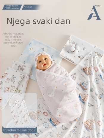 Novorođenački swaddle presvlač od pamuka, četiri godišnja doba, uzorci životinje/crtani/cvijeće, sigurnosna klasa A
