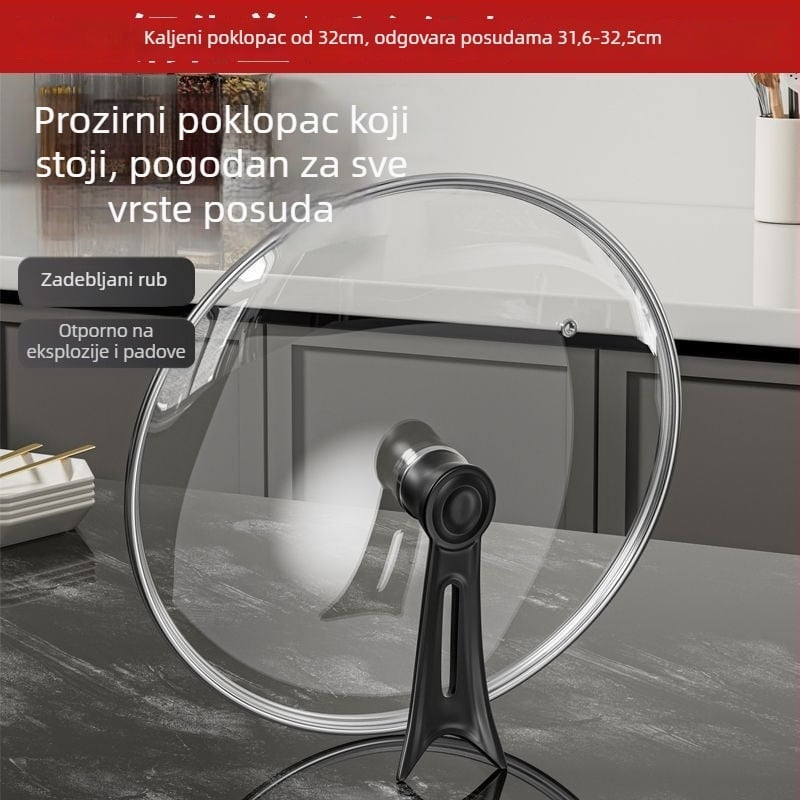 Poklopac za lonac od kaljenog stakla, univerzalni poklopac za wok i tavu, moderan minimalistički stil