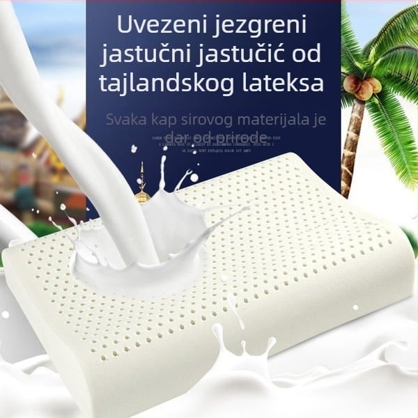 Jastuk od prirodnog lateksa s masirajućim granulatima, pravokutnog oblika, pleteni jezgreni sloj, visina 25 cm i više