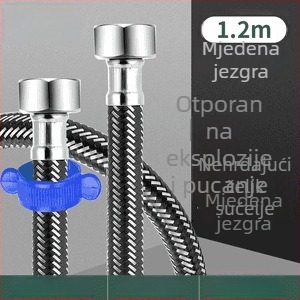 Innovator 304 nehrđajući čelični opleteni cjevovod - otporan na eksploziju, visokotlačni dovod vode za bojler i toalet, dvostruka čelična kraja, moderan minimalistički stil