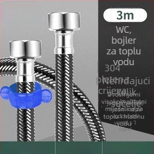 Innovator 304 nehrđajući čelični opleteni cjevovod - otporan na eksploziju, visokotlačni dovod vode za bojler i toalet, dvostruka čelična kraja, moderan minimalistički stil