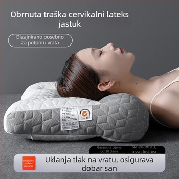 Set dviju latexnih jastuka za potporu vrata – pravokutnog oblika, pletene jezgre, sadržaj lateksa 80–90%, pogodno za spavanje na bokovima i na leđima