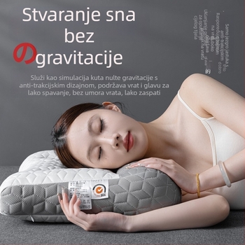 Set dviju latexnih jastuka za potporu vrata – pravokutnog oblika, pletene jezgre, sadržaj lateksa 80–90%, pogodno za spavanje na bokovima i na leđima