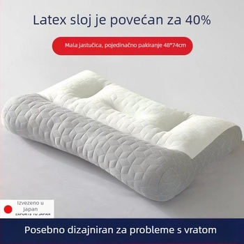 Set dviju latexnih jastuka za potporu vrata – pravokutnog oblika, pletene jezgre, sadržaj lateksa 80–90%, pogodno za spavanje na bokovima i na leđima