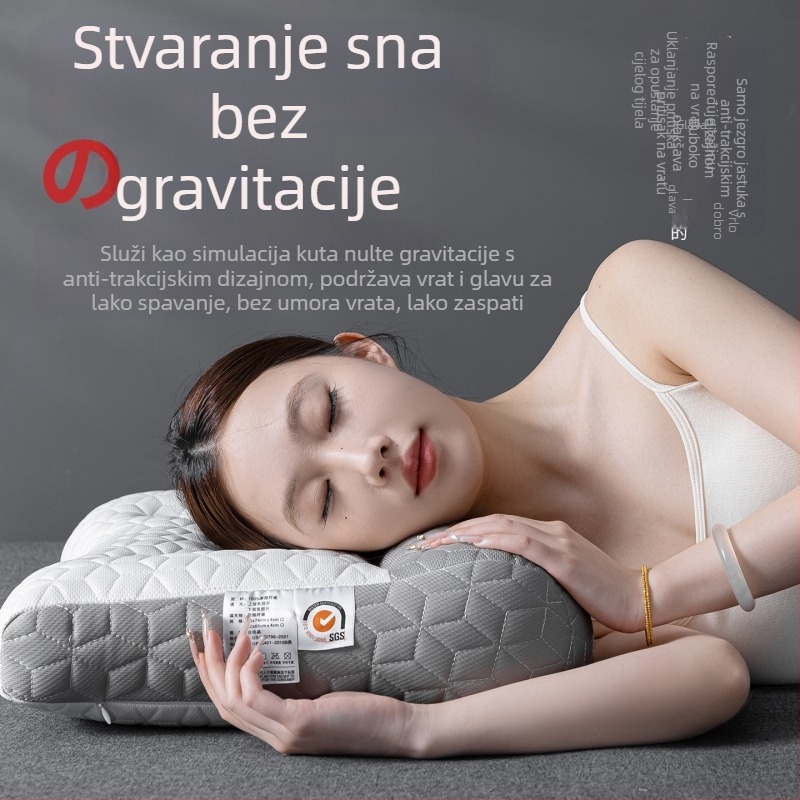 Set dviju latexnih jastuka za potporu vrata – pravokutnog oblika, pletene jezgre, sadržaj lateksa 80–90%, pogodno za spavanje na bokovima i na leđima