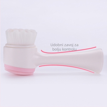 Mekana silikon dvostruka četkica za čišćenje lica — ručna, uspravnog dizajna