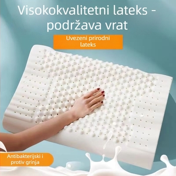 Lateks jastuk, valovitog oblika, težina 1,0–1,5 kg, materijal: umjetni lateks, tkanina: pletena