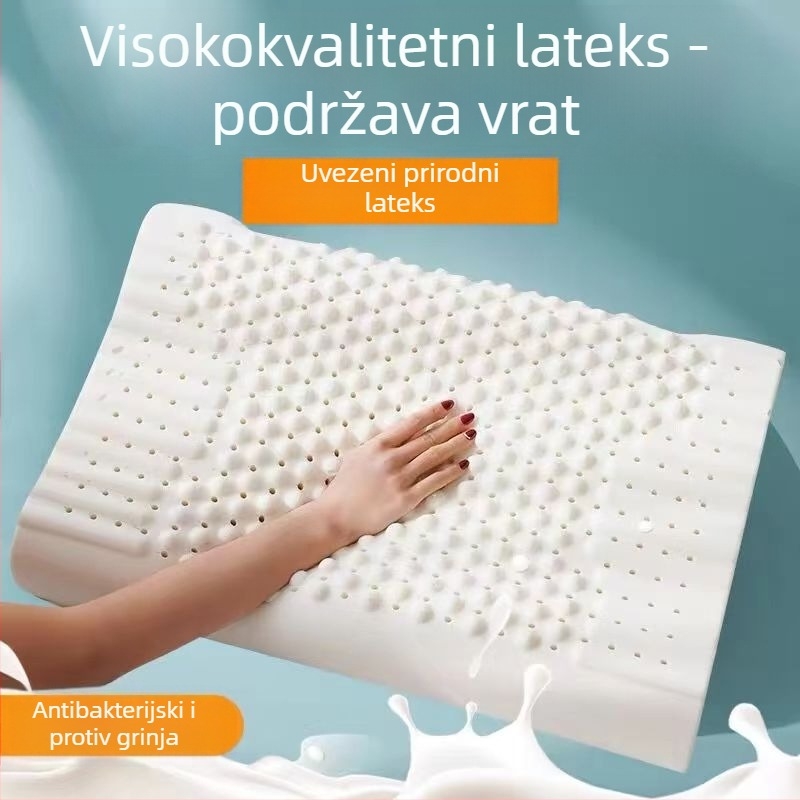 Lateks jastuk, valovitog oblika, težina 1,0–1,5 kg, materijal: umjetni lateks, tkanina: pletena