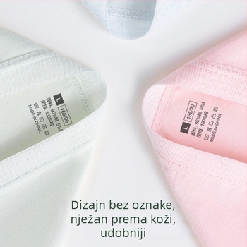 Ženske bezšivne pamukaste gaćice sa srednjim pojasom, prozračne i antibakterijske.