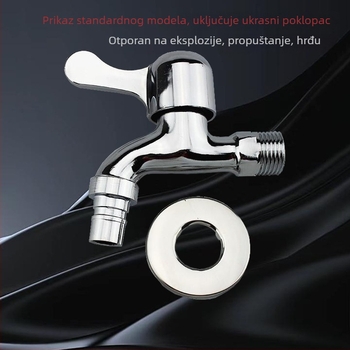 Kran za perilicu rublja, Cinkovo-legura, samo hladna voda, brzo otvaranje, promjer ulaza/izlaza 15 mm