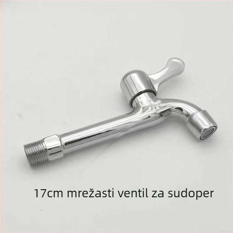 Kran za perilicu rublja, Cinkovo-legura, samo hladna voda, brzo otvaranje, promjer ulaza/izlaza 15 mm