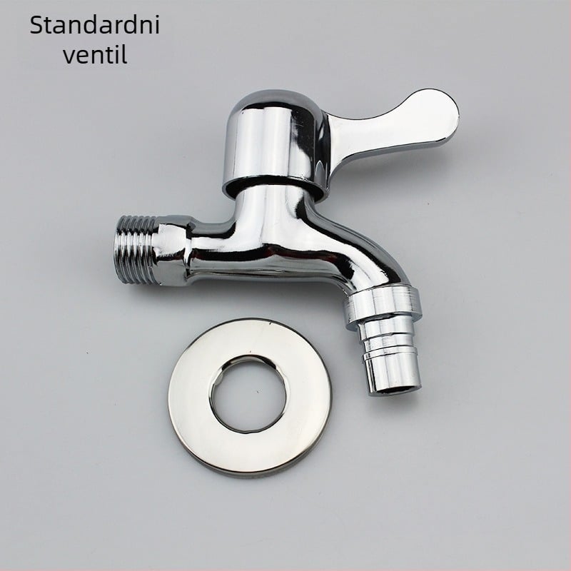 Kran za perilicu rublja, Cinkovo-legura, samo hladna voda, brzo otvaranje, promjer ulaza/izlaza 15 mm