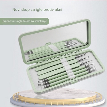 Set alata za tretiranje akni, 5-dijelni, od nehrđajućeg čelika, sa ogledalom, model fcztz-03