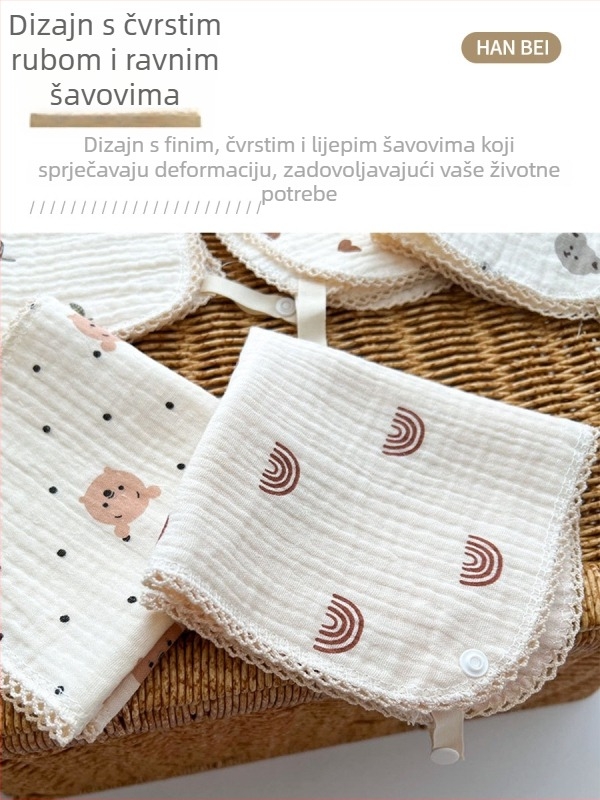 Saliva krpa za bebe i djecu - 100% pamuk, visoka apsorpcija, Hanbei brand
