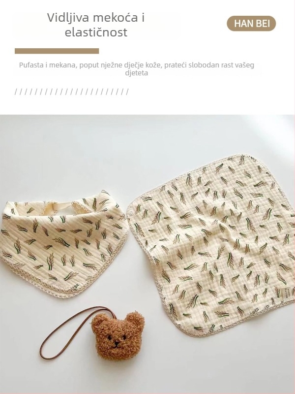 Saliva krpa za bebe i djecu - 100% pamuk, visoka apsorpcija, Hanbei brand