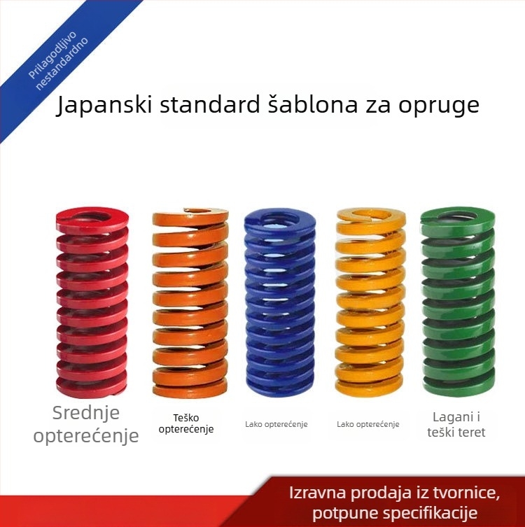 Pružina za kalupe od visokočvrstog legiranog čelika otpornog na visoke temperature, pravokutna plosnata žica, kompresija, za kalupe