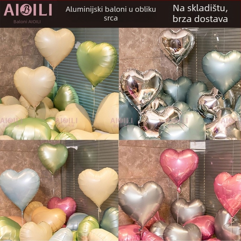 Set aluminijskim folijskim balonima s repnim oblikom, s mogućnošću prilagođenog logotipa – za rođendan, vjenčanje i Valentinovo