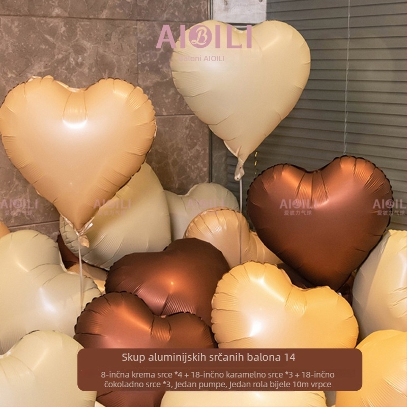 Set aluminijskim folijskim balonima s repnim oblikom, s mogućnošću prilagođenog logotipa – za rođendan, vjenčanje i Valentinovo