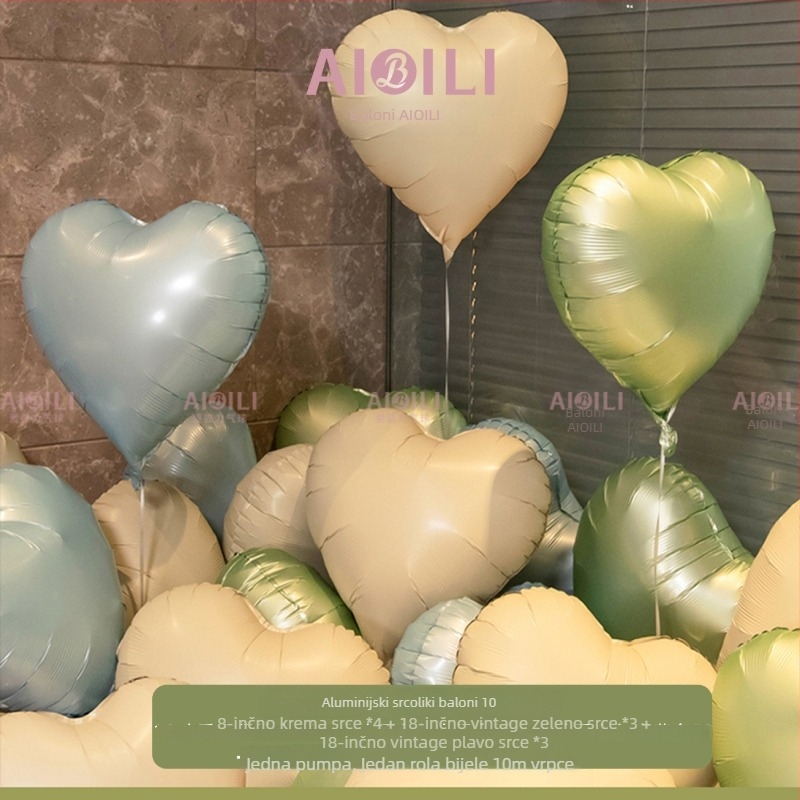 Set aluminijskim folijskim balonima s repnim oblikom, s mogućnošću prilagođenog logotipa – za rođendan, vjenčanje i Valentinovo