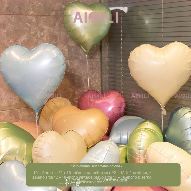 Set aluminijskim folijskim balonima s repnim oblikom, s mogućnošću prilagođenog logotipa – za rođendan, vjenčanje i Valentinovo