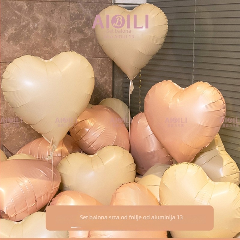 Set aluminijskim folijskim balonima s repnim oblikom, s mogućnošću prilagođenog logotipa – za rođendan, vjenčanje i Valentinovo