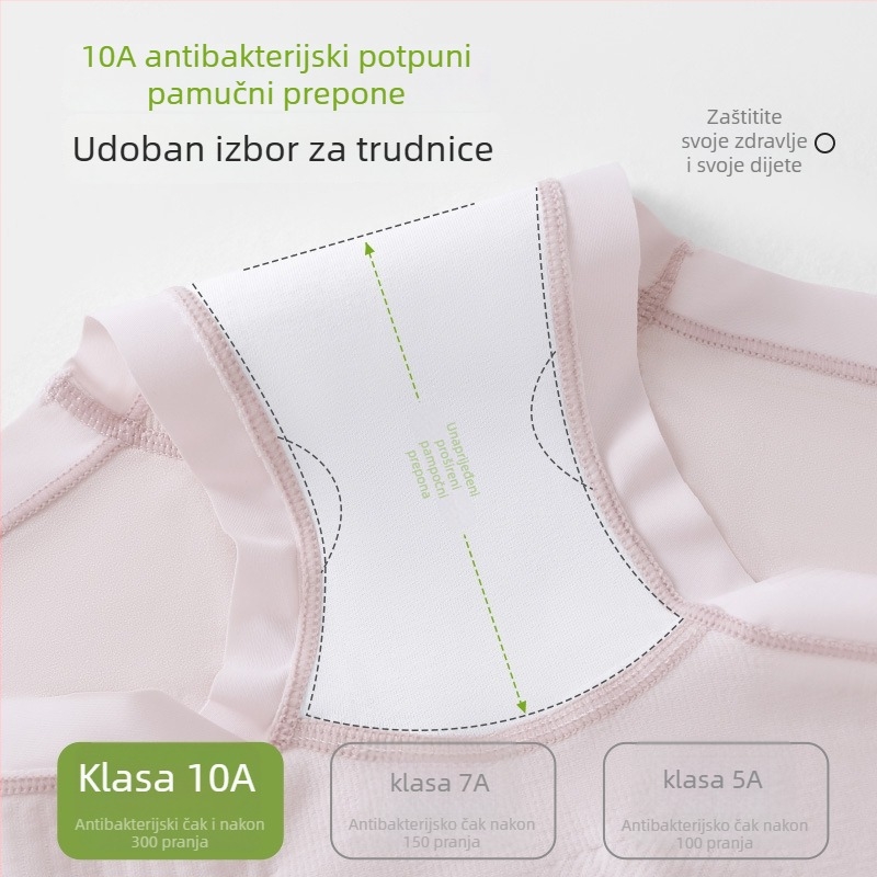 Trudničko donje rublje s visokim strukom, bezšivno, glavni materijal: najlon, podstava međicu: pamuk