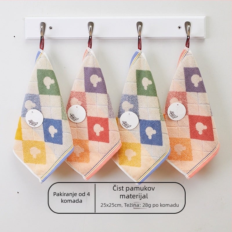Dječji kvadratni ručnik za lice od 100% pamuka, mekan i upijajući, 28 g, 32 vlakna, kvadratni ručnik, mogućnost prilagodbe i logotipa.