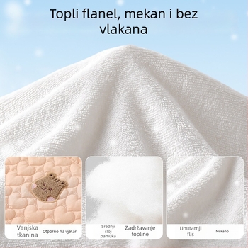 Pokrivač za kolica za bebe s kapuljačom i stražnjim remenom, zimški debeli quilt, poliester