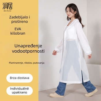 Jednokratni kišni pončo za odrasle, EVA tkanina 18S, debeli sloj, 150 g, prenosno, mogućnost logotipa
