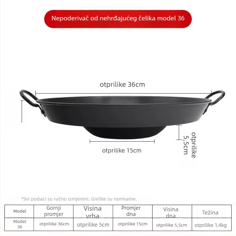 Wok od lijevanog željeza, otporan na hrđu, dubina 8 cm, dno s jednim dnom, kompatibilan s plinskim štednjakom