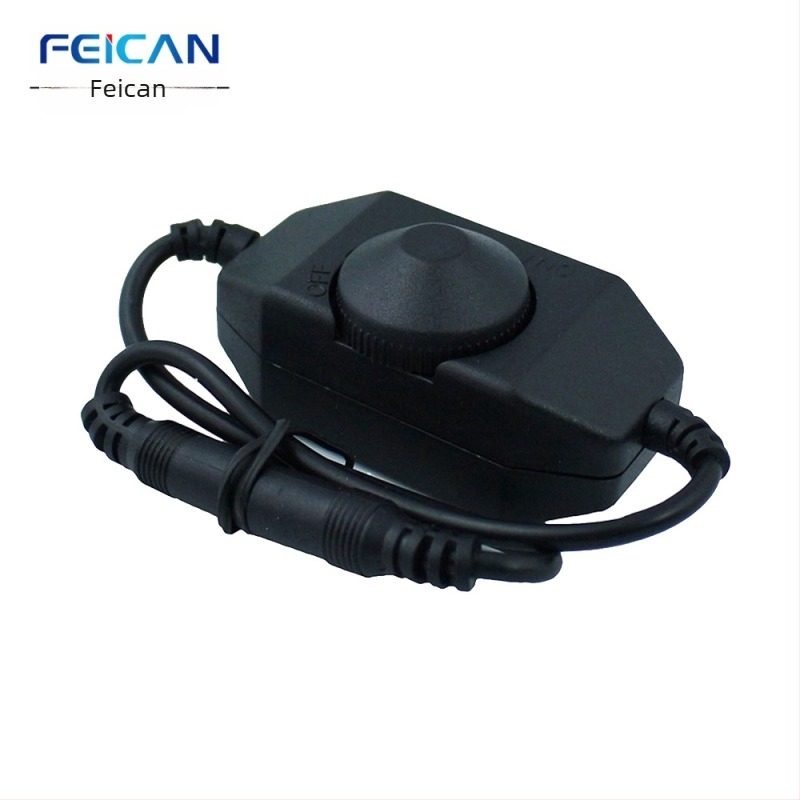 LED dimmer za ormar s ručnim rotacijskim regulatorom, neprekidno podešavanje 0–100%, DC 5V/12–24V, DC izlazna linija