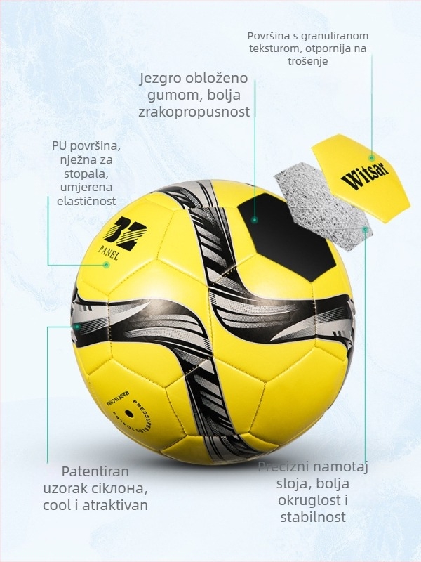 Trening nogomet lopta – PVC, šivanje strojem, broj 3/4/5, pogodna za djecu, marka witsar